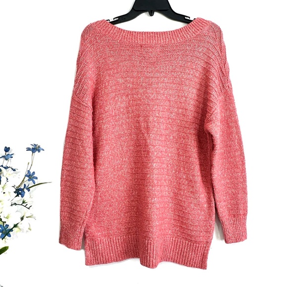 Old Navy Women's Coral Long Sleeve Textured Rib-Knit Tunic Sweater - NWT - Picture 6 of 10